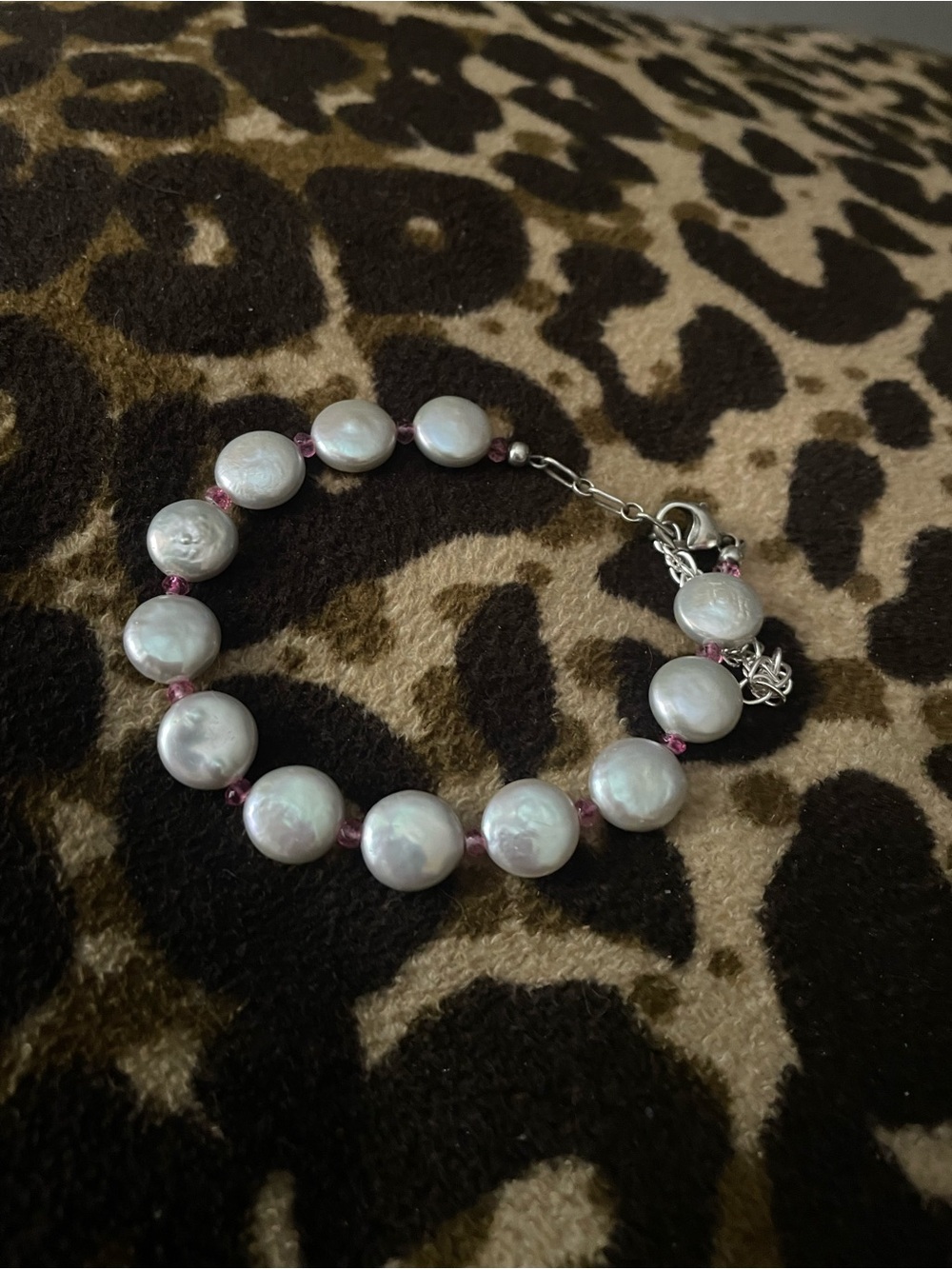 Freshwater Pearl Bracelet with Pink Accents - Women Jewelry